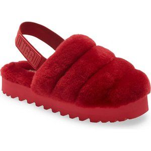 NEW UGG Super Fluff Genuine Shearling Slingback Slipper
